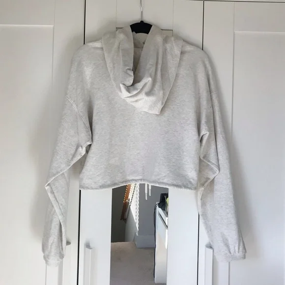 NWOT Aritzia The Constant Cropped Hoodie in Heather Sport White - Picture 8 of 8